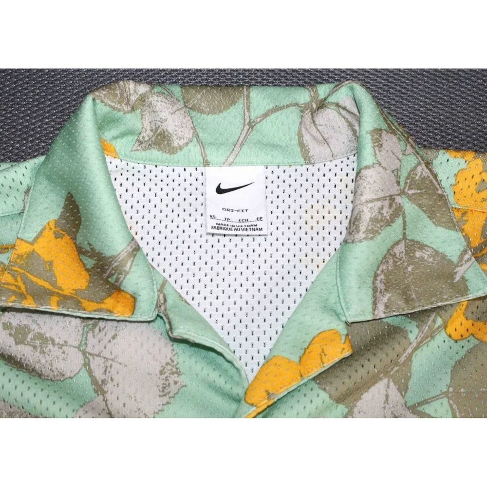 Nike Dri-Fit Rose City S/S Button Front Mesh Shirt‎ FJ1650-308 Mens Size XS